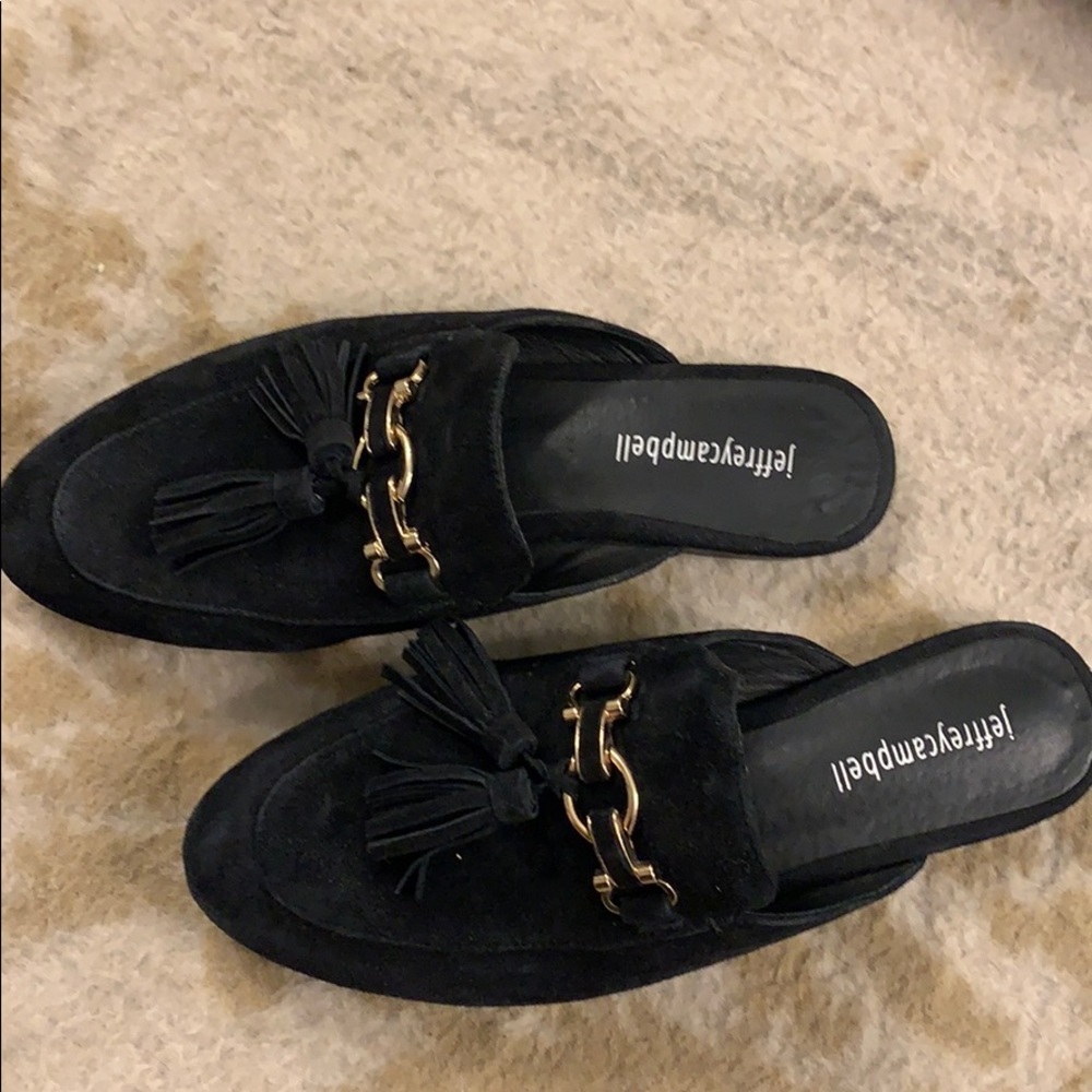 Jeffrey Campbell black loafer / slides